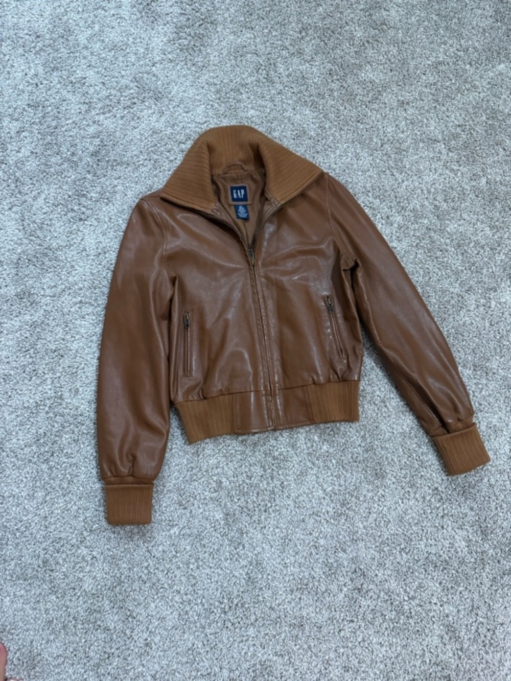 GAP Brown Leather Bomber Jacket